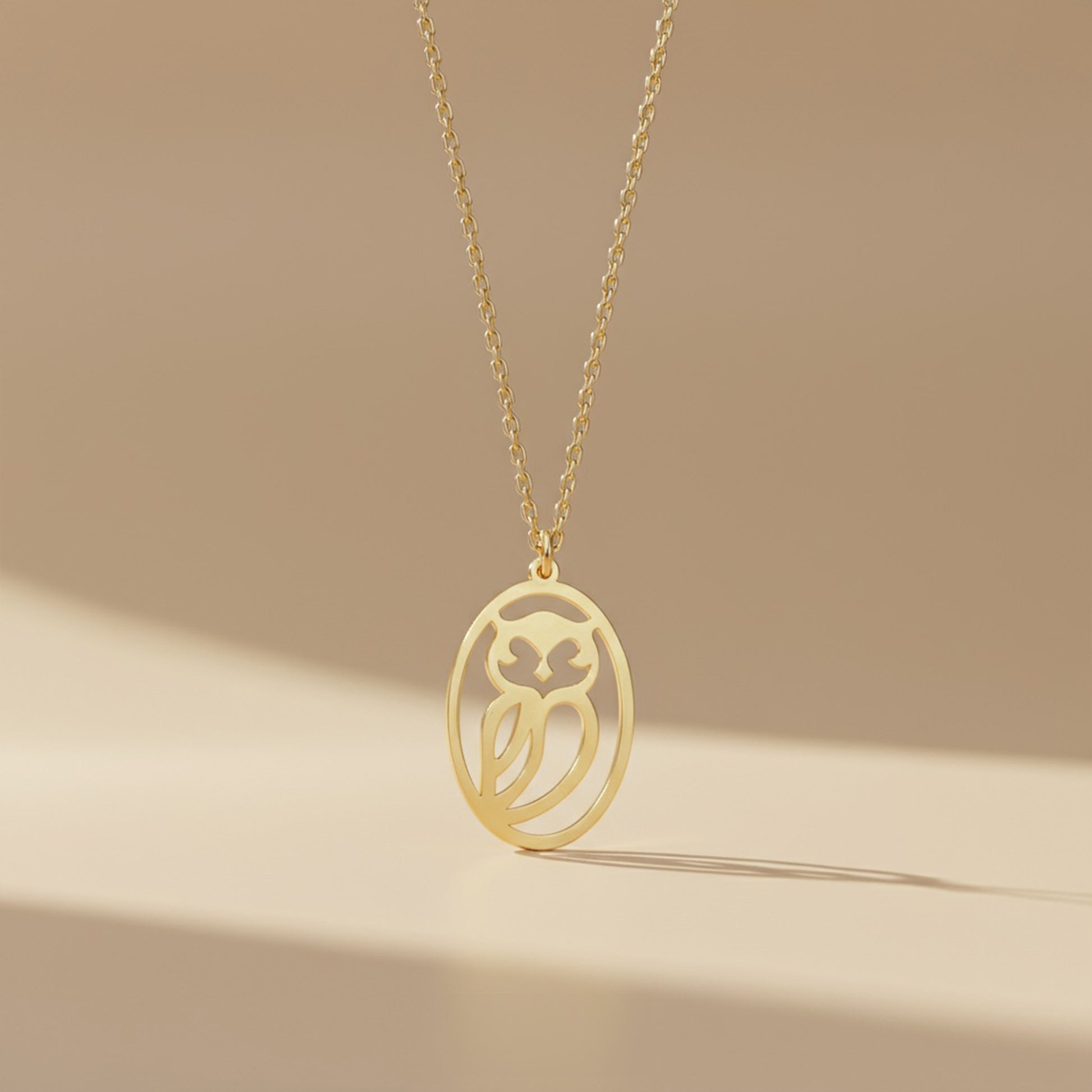 Owl Necklace | 14K Solid Gold