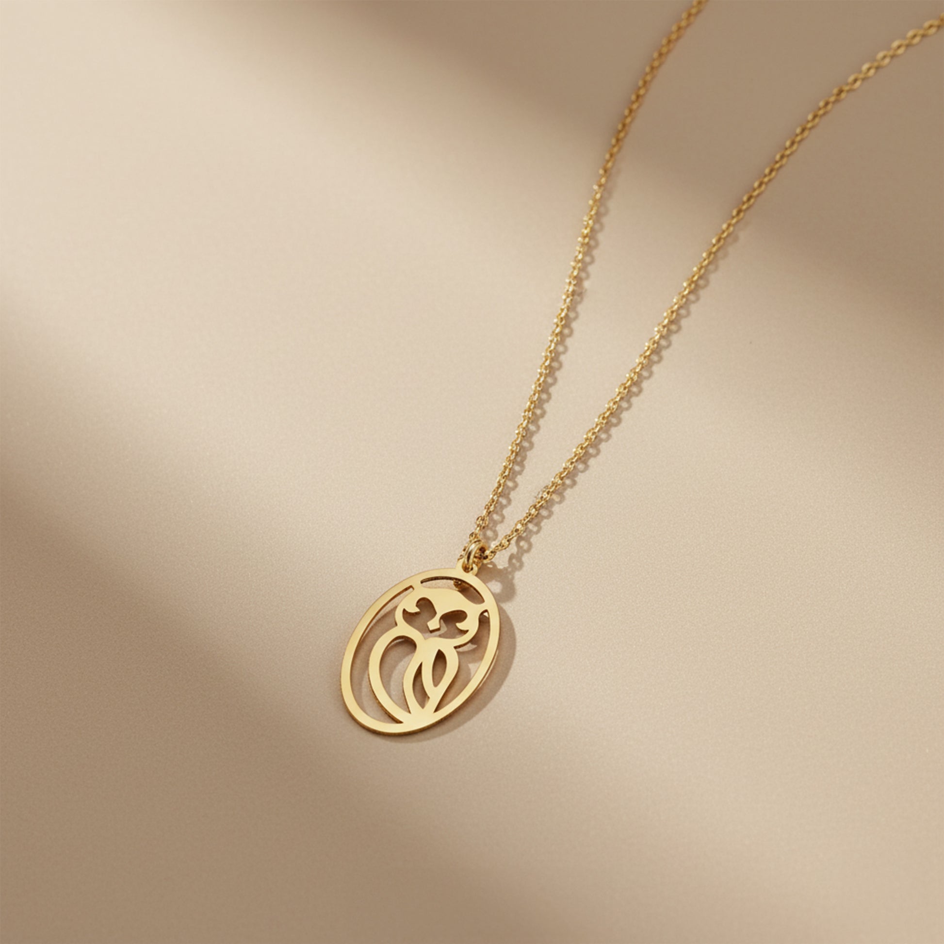 Owl Necklace | 14K Solid Gold