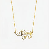 Personalized Elephant Necklace | 14K Solid Gold