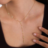 Personalized Lariat Y Necklace | 14K Solid Gold