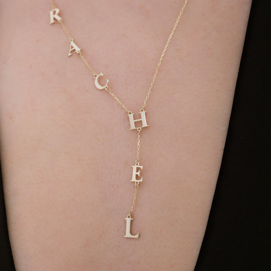 Y Name Necklace | 14K Solid Gold