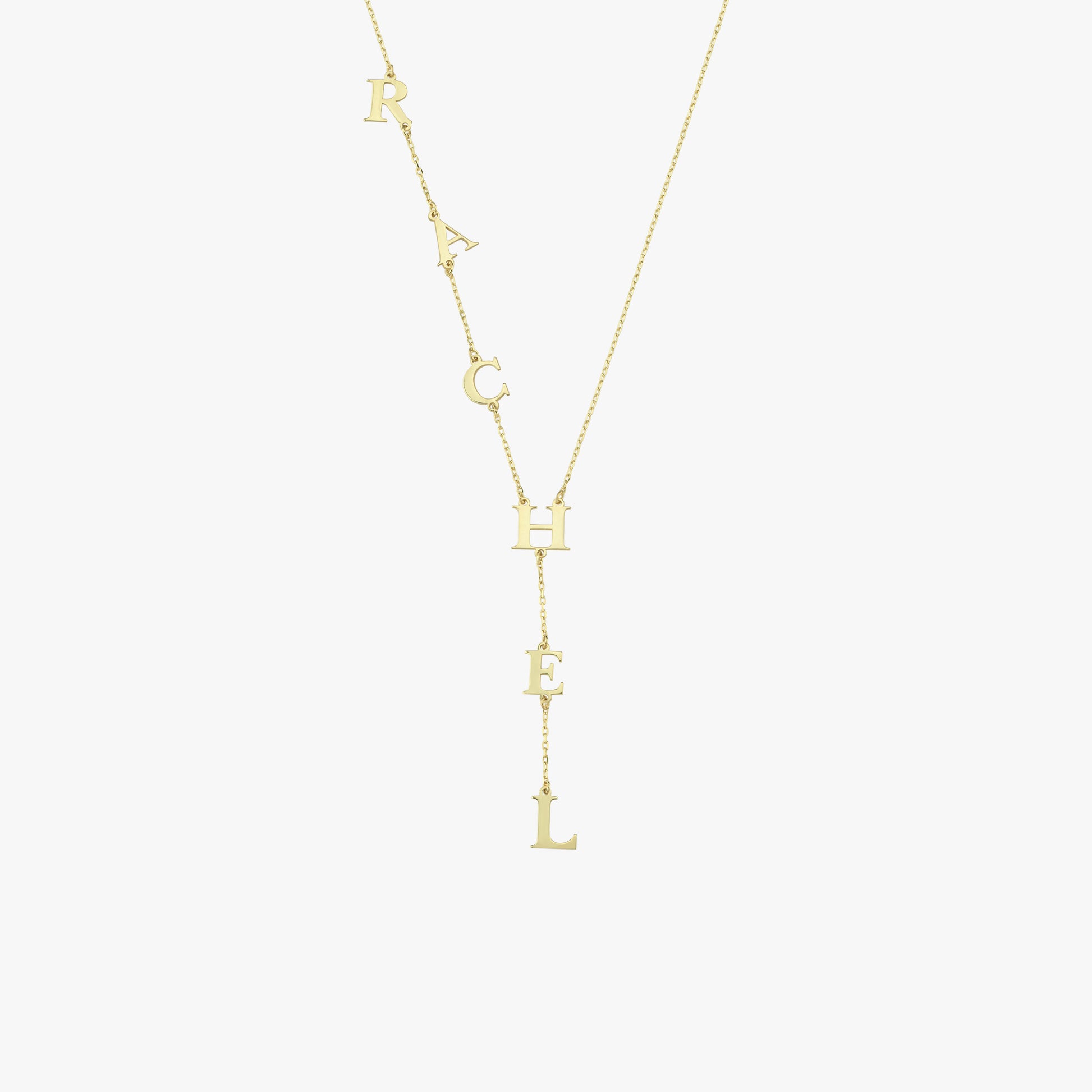 Personalized Lariat Y Necklace | 14K Solid Gold