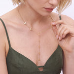 Paperclip Chain Name Lariat Necklace