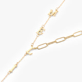 Paperclip Chain Name Lariat Necklace