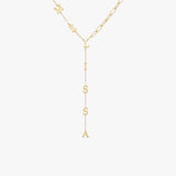 Paperclip Chain Name Lariat Necklace
