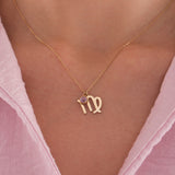 Zodiac Sign Necklace | 14K Solid Gold