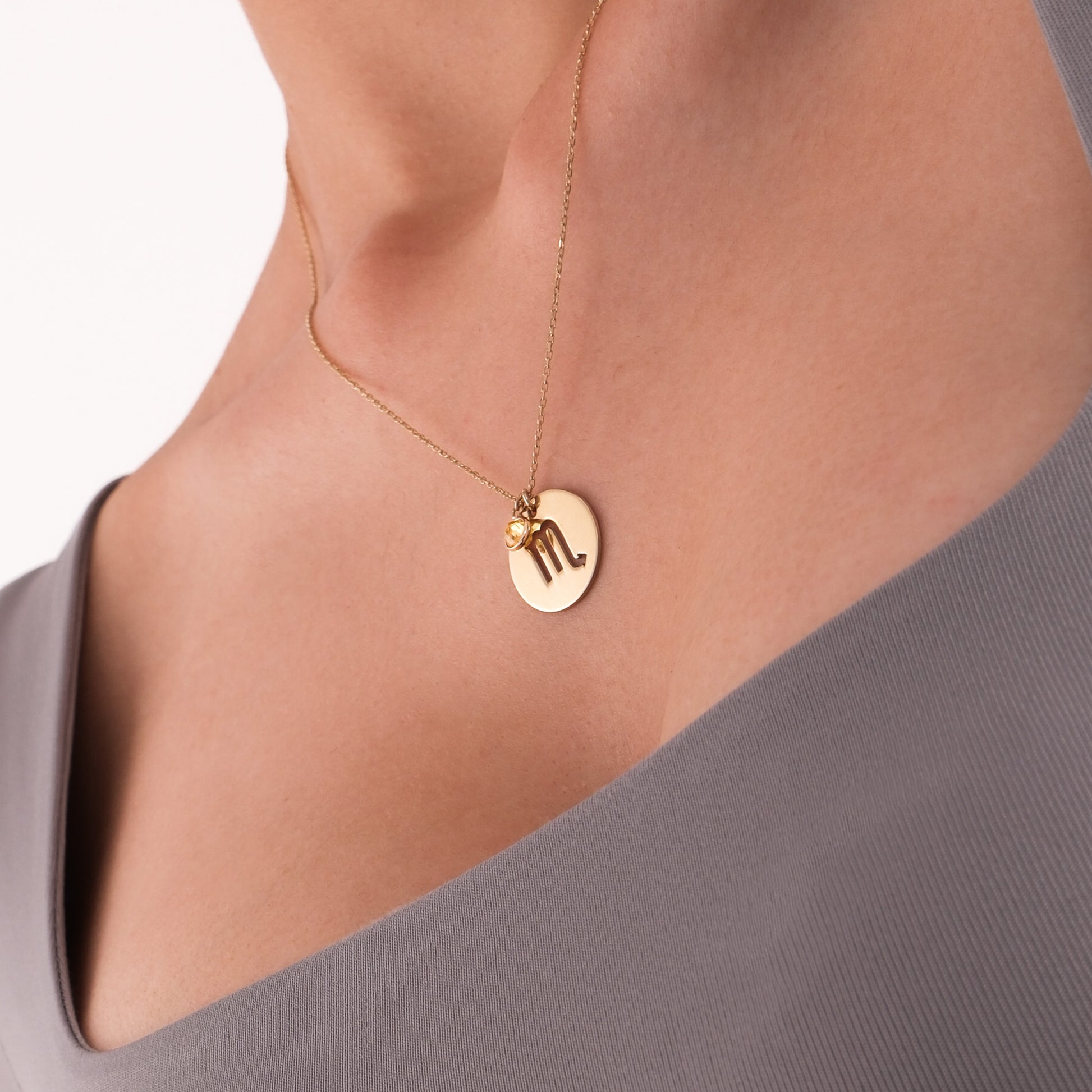 Zodiac Coin Necklace | 14K Gold Plated