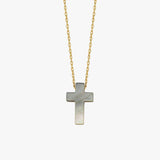 Gradient Opal Cross Necklace | 14K Solid Gold