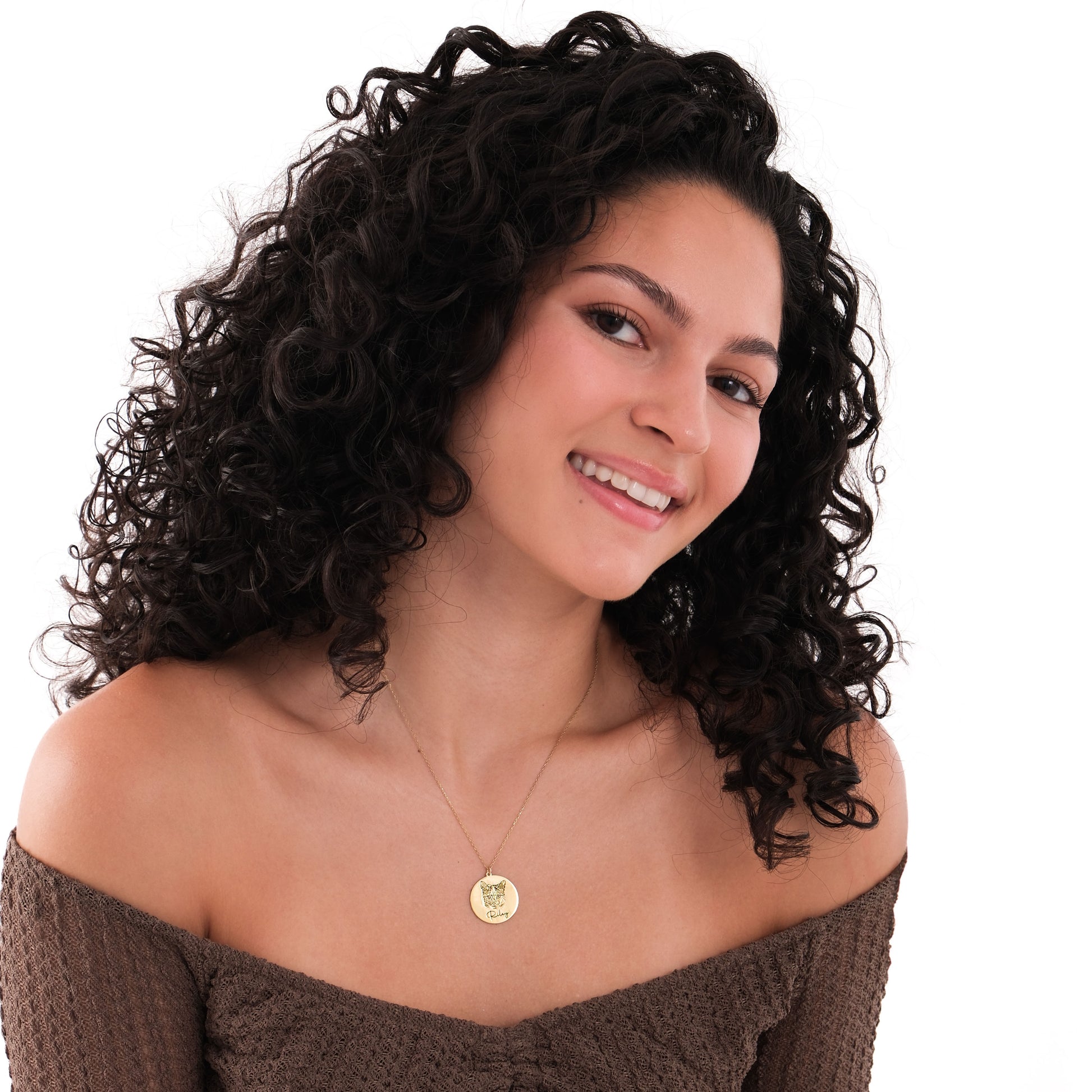Engraved Pet Photo Necklace | 14K Gold Plated