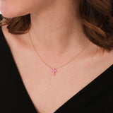 Pink Opal Necklace | 14K Solid Gold