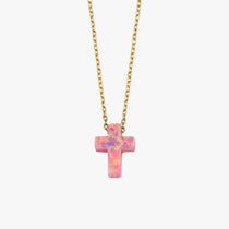Pink Opal Necklace in 14K Solid Gold