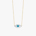 White Opal Evil Eye Necklace in 14K Solid Gold