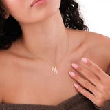 Couples Initial Necklace | 14K Solid Gold