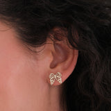 Ribbon Bow Earrings | 14K Solid Gold