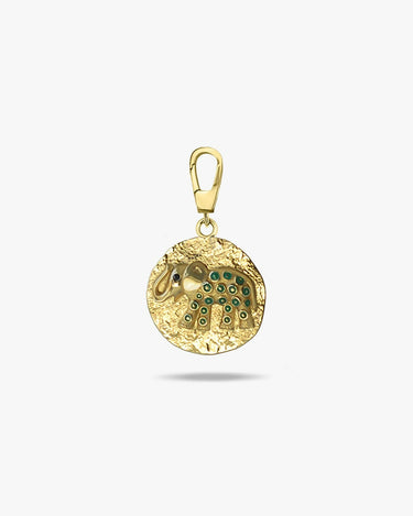 Elephant Charm | 14K Solid Gold - Mionza Jewelry-charm bracelet, charm earrings, charm necklace, christmas gift, colorful charm, elephant earrings, elephant jewelry, elephant necklace, elephant pendant, gold charm, gold coin necklace, gold disc necklace, small coin necklace