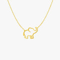 Elephant Necklace | 14K Solid Gold - Mionza Jewelry-african elephant, african necklaces, animal jewelry, animal lover gift, animal necklace, baby gifts, elephant gift, elephant necklace, gold elephant necklace, good luck gifts, jade elephant