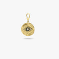 Evil Eye Pendant | 14K Solid Gold - Mionza Jewelry-charm necklace, christmas gift, disc necklace, evil eye anklet, evil eye bracelet, evil eye charm, evil eye charms, evil eye earrings, evil eye jewelry, evil eye pendant, gold charm, good luck charm, protection charm