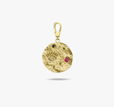 Evil Eye Coin Charm | 14K Solid Gold Mionza