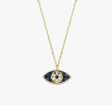 Eye Necklace| 14K Solid Gold - Mionza Jewelry-Evil Eye Bracelet, Evil Eye Charm, Evil Eye Choker, Evil Eye Earrings, Evil Eye Necklace, Evil Eye Pendant, gold evil eye, gold evil eye necklace, halloween earrings, Hamsa for Women, Hamsa Necklace, Nazar Necklace, Protection Necklace, Talisman Necklace