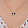 Eye Necklace| 14K Solid Gold - Mionza Jewelry-Evil Eye Bracelet, Evil Eye Charm, Evil Eye Choker, Evil Eye Earrings, Evil Eye Necklace, Evil Eye Pendant, gold evil eye, gold evil eye necklace, halloween earrings, Hamsa for Women, Hamsa Necklace, Nazar Necklace, Protection Necklace, Talisman Necklace