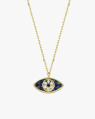 Eye Necklace| 14K Solid Gold - Mionza Jewelry-Evil Eye Bracelet, Evil Eye Charm, Evil Eye Choker, Evil Eye Earrings, Evil Eye Necklace, Evil Eye Pendant, gold evil eye, gold evil eye necklace, halloween earrings, Hamsa for Women, Hamsa Necklace, Nazar Necklace, Protection Necklace, Talisman Necklace