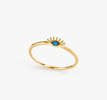 Evil Eye Protection Ring | 14K Solid Gold Mionza