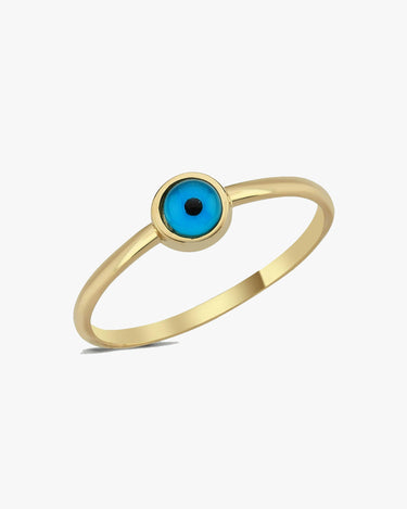 Evil Eye Ring | 14K Solid Gold - Mionza Jewelry-14k solid gold ring, evil eye bracelet, evil eye necklace, Evil Eye Ring, evil eye rings, eye ring 14k gold, gold evil eye ring, good luck ring, hamsa ring, protection ring, turquoise ring, waterproof rings