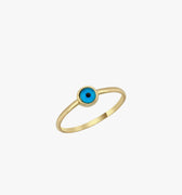 Evil Eye Ring | 14K Solid Gold - Mionza Jewelry-14k solid gold ring, evil eye bracelet, evil eye necklace, Evil Eye Ring, evil eye rings, eye ring 14k gold, gold evil eye ring, good luck ring, hamsa ring, protection ring, turquoise ring, waterproof rings