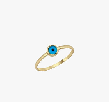 Evil Eye Ring | 14K Solid Gold - Mionza Jewelry-14k solid gold ring, evil eye bracelet, evil eye necklace, Evil Eye Ring, evil eye rings, eye ring 14k gold, gold evil eye ring, good luck ring, hamsa ring, protection ring, turquoise ring, waterproof rings