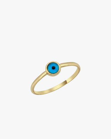 Evil Eye Ring | 14K Solid Gold - Mionza Jewelry-14k solid gold ring, evil eye bracelet, evil eye necklace, Evil Eye Ring, evil eye rings, eye ring 14k gold, gold evil eye ring, good luck ring, hamsa ring, protection ring, turquoise ring, waterproof rings