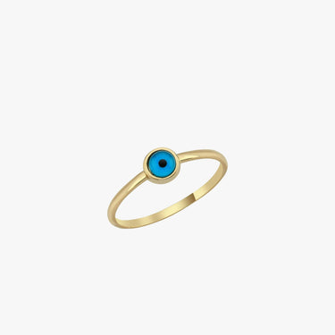 Evil Eye Ring | 14K Solid Gold - Mionza Jewelry-14k solid gold ring, evil eye bracelet, evil eye necklace, Evil Eye Ring, evil eye rings, eye ring 14k gold, gold evil eye ring, good luck ring, hamsa ring, protection ring, turquoise ring, waterproof rings