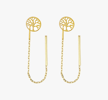 Family Tree Earrings | 14K Solid Gold Mionza