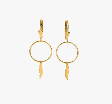 Feather Earrings | 14K Solid Gold Mionza