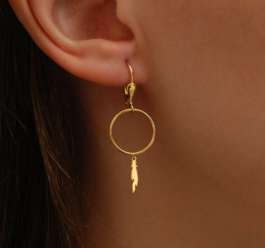 Feather Earrings | 14K Solid Gold