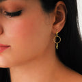 Feather Earrings | 14K Solid Gold - Mionza Jewelry-charm earrings, Dainty Gold Earrings, Dangle drop earrings, Dangle Earrings, Dangling Earrings, Feather Earrings, Geometric Earrings, Gold Drop Earrings, Gold Earrings, Hoop Earring, Hoop Earrings, Leverback Earrings, minimalist jewelry