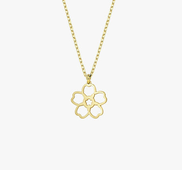 Forget Me Not Necklace | 14K Solid Gold - Mionza Jewelry-25th Anniversary, 6th anniversary gift, daisy necklace, flower jewelry, flower pendant, forget me not, forget me not necklace, forget me not seed, forget me nots, gift for girfriend, gift for her, gift for wife, gifts for wife, lucky necklace