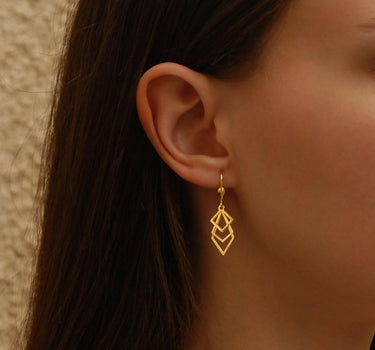 Geometric Earrings | 14K Solid Gold