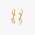 Geometric Earrings | 14K Solid Gold - Mionza Jewelry-14K Solid Gold, Dainty Gold Earrings, Dangle drop earrings, Dangle Earrings, Geometric Earrings, Gift for her, Gold Drop Earrings, gold leverback earring, Hoop Earrings, Huggie Hoop Earrings, Leverback Earrings, minimalist jewelry, Rectangle Earrings