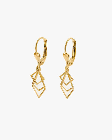 Geometric Earrings | 14K Solid Gold - Mionza Jewelry-14K Solid Gold, Dainty Gold Earrings, Dangle drop earrings, Dangle Earrings, Geometric Earrings, Gift for her, Gold Drop Earrings, gold leverback earring, Hoop Earrings, Huggie Hoop Earrings, Leverback Earrings, minimalist jewelry, Rectangle Earrings