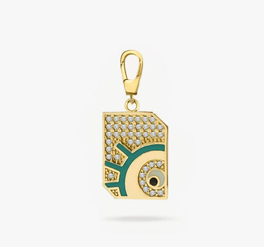 Gold Evil Eye Pendant | 14K Solid Gold Mionza