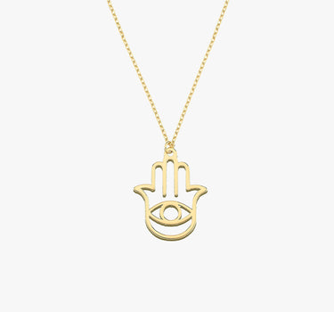 Hamsa Hand Necklace for Women | 14k Solid Gold - Mionza Jewelry-Charm Necklaces, Eye Necklace, gold hamsa hand necklace, gold hamsa necklace, good luck charm, hamsa hand necklace, Hamsa necklace, hand of fatima, hand of god necklace, jewish gifts, lucky necklace, opal hamsa necklace