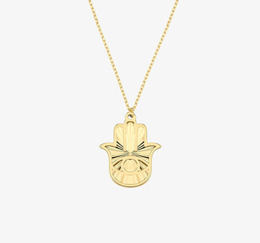 Hamsa Necklace | 14K Solid Gold Mionza