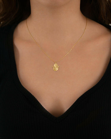 Hamsa Necklace | 14K Solid Gold - Mionza Jewelry-14k gold necklace, 14k hamsa hand, blue evil eye charm, blue hamsa necklace, fatima hand necklace, gold hamsa hand necklace, Gold Hamsa Necklace, gold nazar jewelry, gold nazar necklace, hamsa gold pendant, hamsa hand necklace, Hamsa Hand Pendant, Hamsa Pendant, Jewish Gifts, Meaningful Gifts