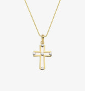 Heart Cross Necklace | 14K Solid Gold - Mionza Jewelry-14k cross necklace, christmas gift, cross necklace gold, cross necklace women, dainty cross pendant, faith necklace, gift for her, gift for mom, gold cross necklace, gold cross pendant, rose gold cross, side cross necklace, solid gold cross, tiny cross necklace