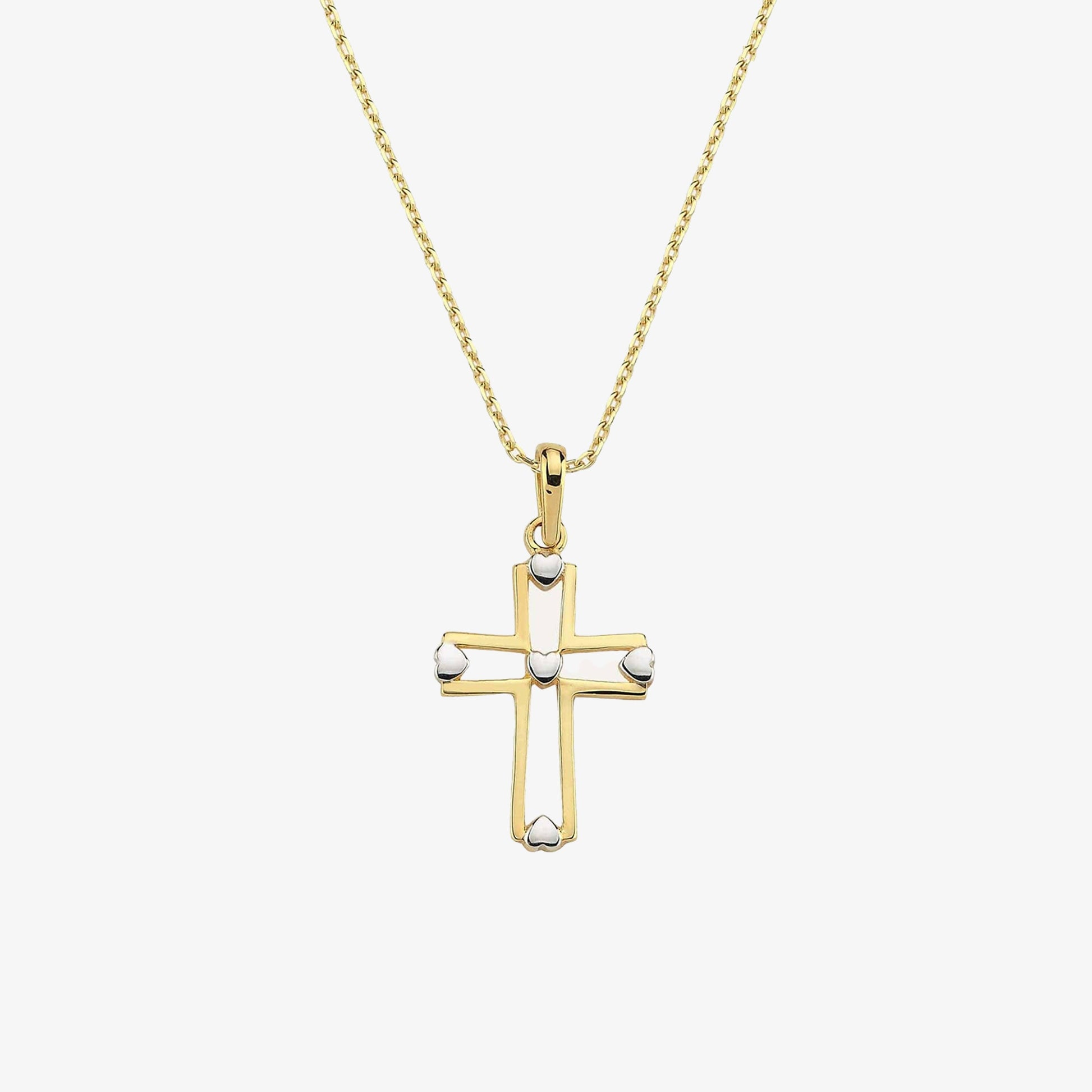 14K Heart Gold Cross Necklace | 14K Solid Gold - Mionza Jewelry-14k cross necklace, christmas gift, cross necklace gold, cross necklace women, dainty cross pendant, faith necklace, gift for her, gift for mom, gold cross necklace, gold cross pendant, rose gold cross, side cross necklace, solid gold cross, tiny cross necklace