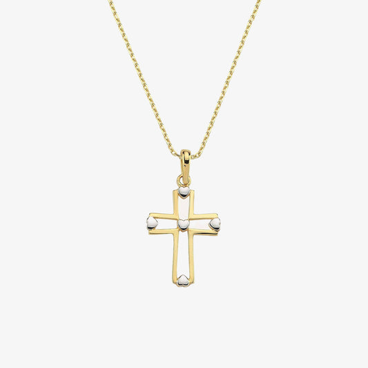 14K Heart Gold Cross Necklace | 14K Solid Gold - Mionza Jewelry-14k cross necklace, christmas gift, cross necklace gold, cross necklace women, dainty cross pendant, faith necklace, gift for her, gift for mom, gold cross necklace, gold cross pendant, rose gold cross, side cross necklace, solid gold cross, tiny cross necklace