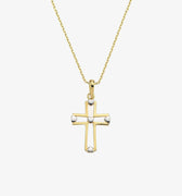 14K Heart Gold Cross Necklace | 14K Solid Gold - Mionza Jewelry-14k cross necklace, christmas gift, cross necklace gold, cross necklace women, dainty cross pendant, faith necklace, gift for her, gift for mom, gold cross necklace, gold cross pendant, rose gold cross, side cross necklace, solid gold cross, tiny cross necklace