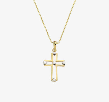 14K Heart Gold Cross Necklace | 14K Solid Gold - Mionza Jewelry-14k cross necklace, christmas gift, cross necklace gold, cross necklace women, dainty cross pendant, faith necklace, gift for her, gift for mom, gold cross necklace, gold cross pendant, rose gold cross, side cross necklace, solid gold cross, tiny cross necklace