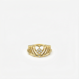 Heart Crown Ring | 14K Solid Gold