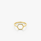 Hexagon Ring | 14K Solid Gold